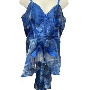 Blue Denim Print Dress